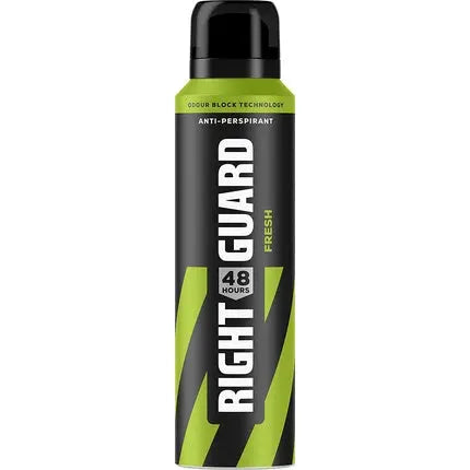 Right Guard Men's Deodorant Fresh 48 Hour High Performance Anti-Perspirant Aerosol Spray No White Residue Alcohol Free Dermologically Tested 150ml Right Guard