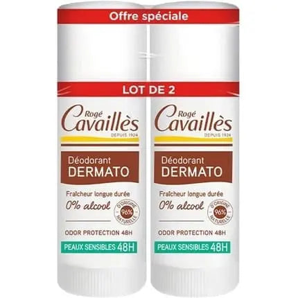 Rogé Cavaillès Dermato Deodorant 48H Stick 40ml - Pack of 2 Rogé Cavaillès