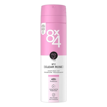 8X4 N°2 Clear Rose Anti-Perspirant Spray 150ml 8x4