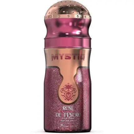 Rose De Tesoro Extra Long Lasting Perfume Body Spray 250ml by Mystiq Nylaa for Her with Bergamot, Rose and Woody Accords Nylaa