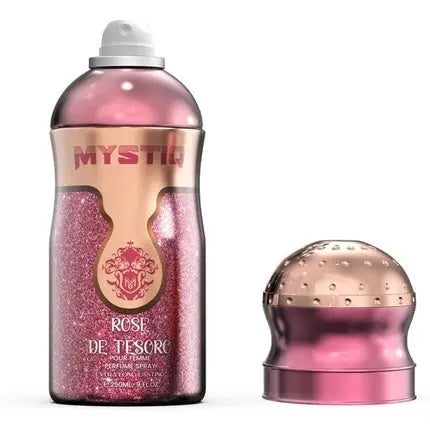 Rose De Tesoro Extra Long Lasting Perfume Body Spray 250ml by Mystiq Nylaa for Her with Bergamot, Rose and Woody Accords Nylaa