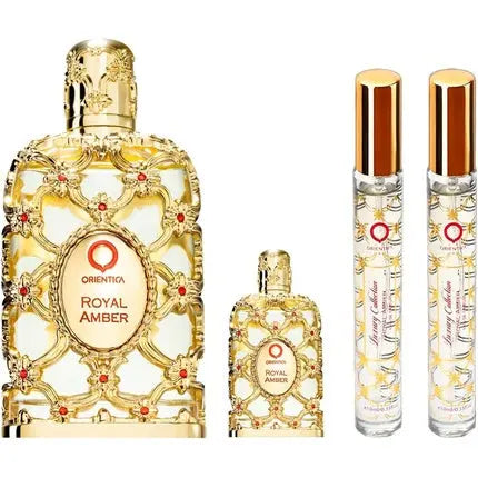 Royal Amber by Orientica for Women - 4 Piece Gift Set 2.7oz EDP Spray 7.5ml EDP Orientica