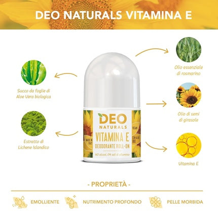 Deodorant Roll-On with Vitamin E 50ml - Soothing Optima Naturals