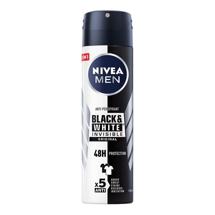 Nivea Men Black & White Invisible Original Antiperspirant Spray 150ml Nivea