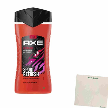 Axe Recharge Sport Refresh 3in1 Shower Gel 250ml with Busy Block Usy