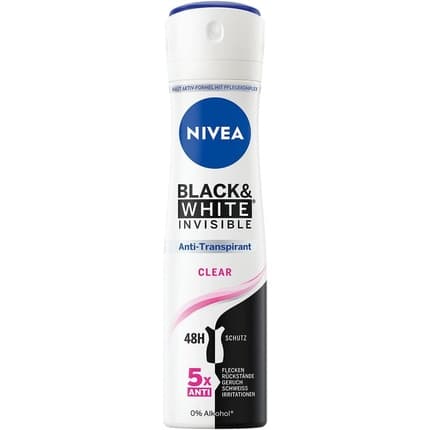 Nivea Black &amp; White Invisible Clear Deodorant 150mL Unisex