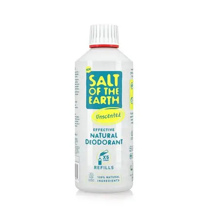 Salt Of The Earth Natural Refillable Deodorant Spray Unscented Vegan Long-Lasting Protection - 500ml Salt Of The Earth