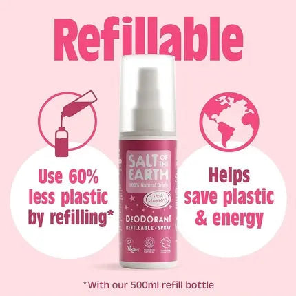 Salt of the Earth Refillable Natural Deodorant Spray Vegan and Cruelty Free 100ml Salt Of The Earth