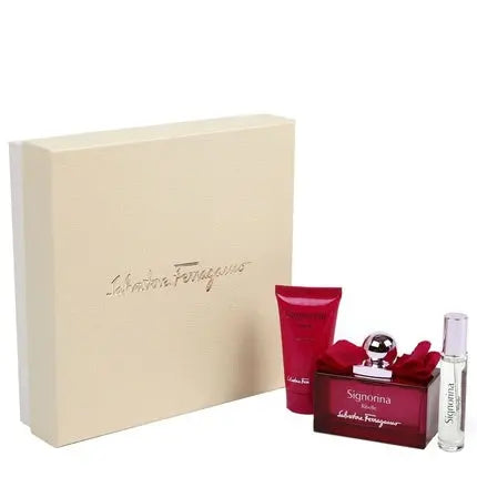 Salvatore Ferragamo Signorina Ribelle 100ml EDP 10ml EDP 50ml Body Lotion - Pack of 3 Salvatore Ferragamo