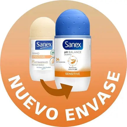 Sanex Dermo Sensitive Roll-On Deodorants 50 Milliliters - Pack of 2 Sanex