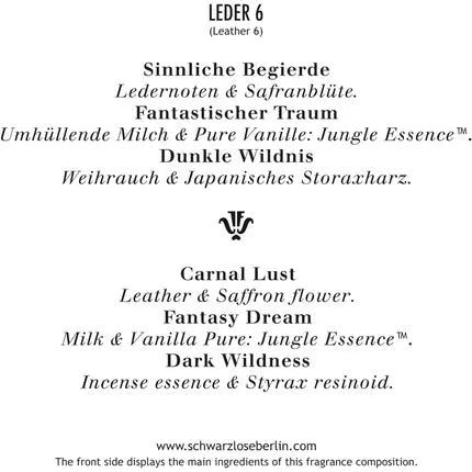 Schwarzlose Leather 6 For Unisex 1.7 oz EDP Spray Schwarzlose