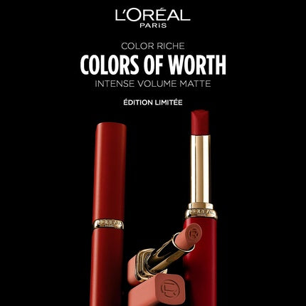 L'Oréal Paris Lipstick for a Powdery Matte Finish and 16 Hours Long-Lasting, Color Riche Intense Volume Matte 600 Le Nude Audacious 1.8g