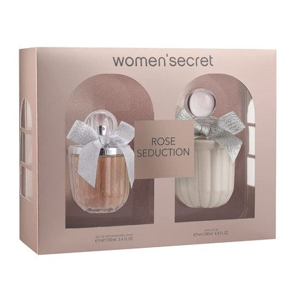 Women'secret Rose Seduction Coffret pour femme  - Eau de Parfum 100ml Avec Vaporizer and Body Lotion 200ml Floral, Fruity, and Gourmand Fragrance Women's Secret