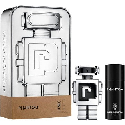 Paco Rabanne Phantom 2pc Coffret 3.4oz, 1oz équivaut à 30ml Eau de Toilettle + 5.0oz, 1oz équivaut à 30ml Deodorant Spray Paco Rabanne