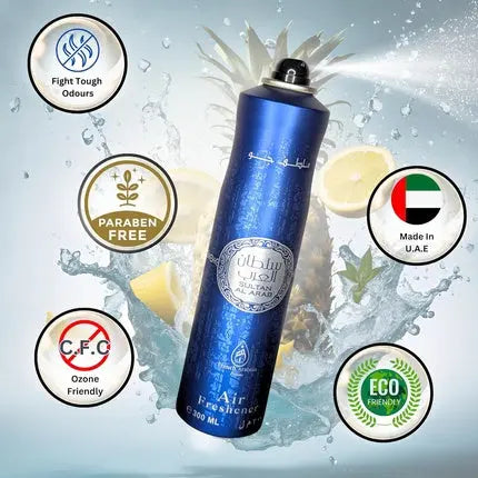 Sultan Al Arab Air Freshener by French Arabian Perfume 300ml Authentic Arabic Fragrance Floral Fruity Long-Lasting Ozone-Friendly CFC Free Made in UAE French Arabian Perfumes