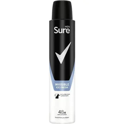 Sure Men Invisible Ice Fresh Anti-Perspirant Aerosol Deodorant for Men 48-Hour Protection 200ml Sure