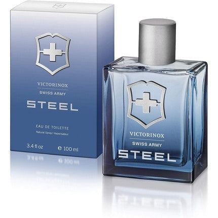 Victorinox Swiss Army Steel Pour Homme 3.4oz, 1oz équivaut à 30ml Eau de toilette  Spray 100ml Victorinox