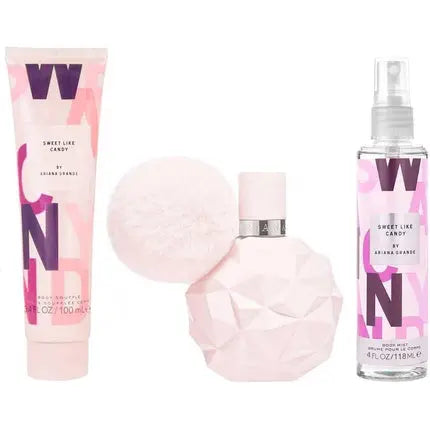 Sweet Like Candy by Ariana Grande for Women 3 Pc Gift Set 3.4oz EDP Spray, 3.4oz Body Souffle, 4oz Body Mist 340 ml Ariana Grande