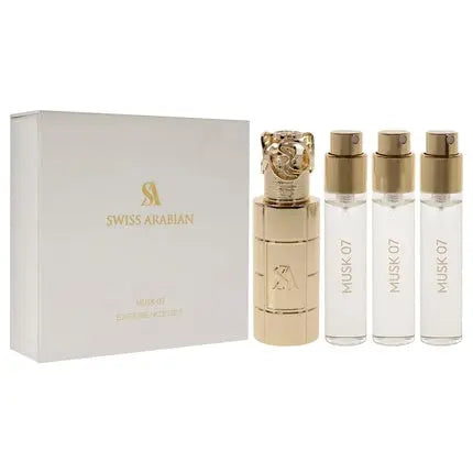 Swiss Arabian Musk 07 Unisex Mini Gift Set 3 x 1oz Perfume Spray with Metal Case Swiss Arabian