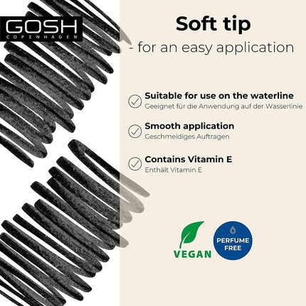 GOSH Kohl/Eyeliner & Kajal 2 in 1 Makeup Pencil with Vitamin E - Black