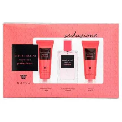 TITTO BLUNI Seduction Women's Perfume Gift Set, Eau de Toilette 75ml + Body Cream 75ml + Shower Gel 100ml Titto Bluni