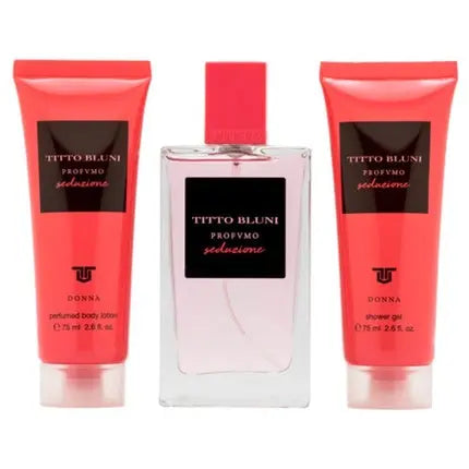 TITTO BLUNI Seduction Women's Perfume Gift Set, Eau de Toilette 75ml + Body Cream 75ml + Shower Gel 100ml Titto Bluni