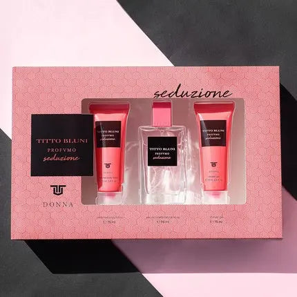 TITTO BLUNI Seduction Women's Perfume Gift Set, Eau de Toilette 75ml + Body Cream 75ml + Shower Gel 100ml Titto Bluni