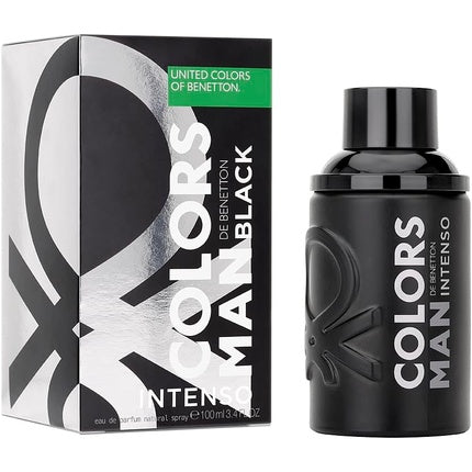 Benetton Black Intenso from United Colors Eau de Parfum for Men Long Lasting Young Modern and Intense Fragrance Amber Woody and Citrus Notes Ideal for Day Wear 100ml United Colors Of Benetton