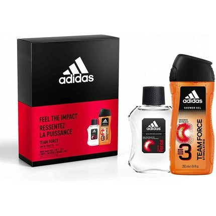 Adidas Team Force 2 Piece Set Eau De Toilette 100ml and Shower Gel 250ml adidas