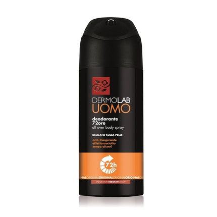 Dermolab Uomo Deodorant Spray 72H All Over Body Original Scent Removes Odors and Regulates Breathability 150ml Dermolab