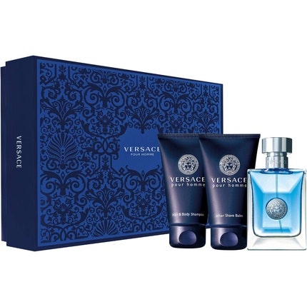 Versace   Pour Homme Eau de Toilette Pour Homme 50ml + After Shave Balm 50ml + Hair and Body Shampoo 50ml, Gift Set Versace