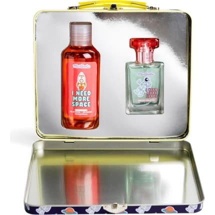 Aquarius Martinelia Space Tin Set and Shower Gel in Cool Space Design for Boys and Girls Refreshing and Shower Gel Eau de Toilette 30ml Unisexe