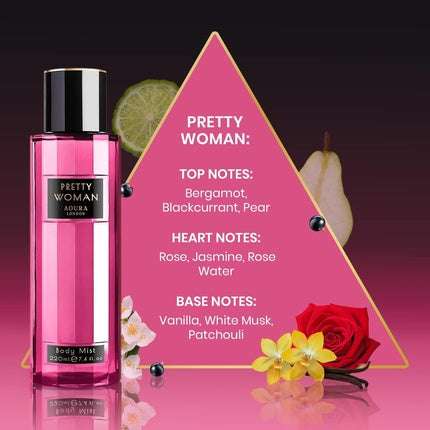 Aoura London Women's Pretty Woman Body Mist Fragrance Spray 220ml Aoura