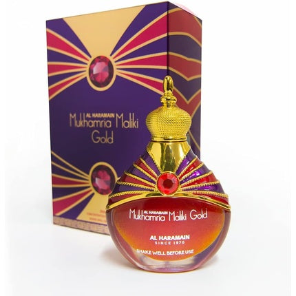 Al Haramain Mukhamria Maliki Gold Perfume Oil 30ml Silky Smooth Luxurious Oil-Based Fresh Fragrance Jasmine Maison des fragrances