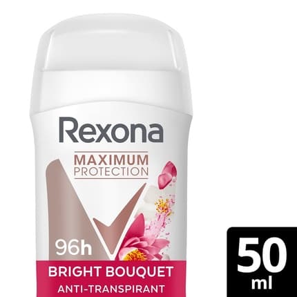 Rexona Maximum Protection Deodrant Stick Bright Bouquet AntiSperspiring With 96 Hours Sweat and Body Odor Protection 50ml Bright Bouquet