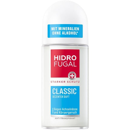 Hidrofugal CLASSIC Roll-on Strong Antiperspirant Protection with Minerals and Subtle Scent Deodorant without Ethyl Alcohol for Reliable Protection 50ml Fragrance-Free 53ml Hidrofugal