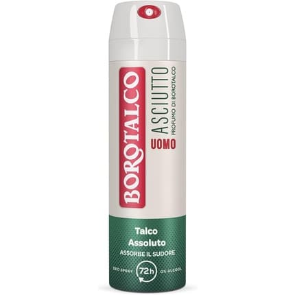 Italian Gourmet E.R Borotalco Dry Deodorant Alcohol-Free with Absolute Talcum 150ml pour homme