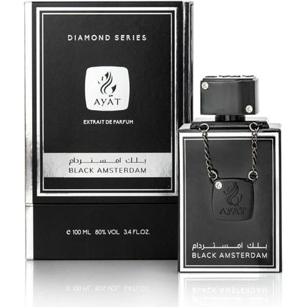 Ayat Perfumes Black Amsterdam Unisex Luxury Fragrance Diamond Series 100ml