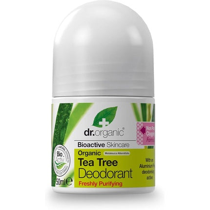 Dr Organic Tea Tree Deodorant Natural Vegan Cruelty Free Paraben & SLS Free Aluminium Free 50ml Dr Organic