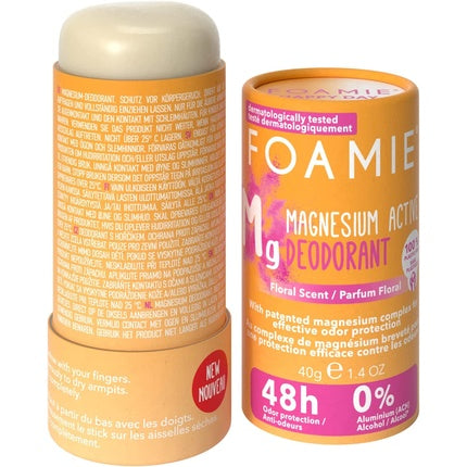 Foamie Magnesium Complex Women's Deodorant 48h Anti-Odor Solid Floral Scent 40g Foamie