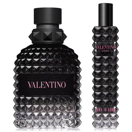 Valentino Uomo Born in Roma 2-Piece Travel Coffret Pour Homme - 3.4oz, 1oz équivaut à 30ml Eau de toilette  Spray + 0.50oz, 1oz équivaut à 30ml Travel Spray 3.90 fl oz, 1oz équivaut à 30ml Valentino