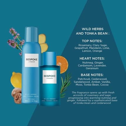 Bespoke London Wild Herbs and Tonka Bean Eau de Parfum (EDP) Homme 100ml