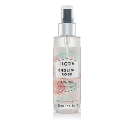 I Love Signature English Rose Long Lasting Fast Drying Non Sticky Body Mist for Her 150ml I Love Cosmetics