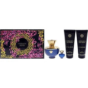 Versace  Dylan Blue Pour Femme 4 Piece Gift Set: Eau De Parfum 100ml Shower Gel Body Lotion 5ml Versace