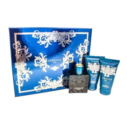 Versace EROS Gift Set for Men 1.7 oz EDT + 1.7 oz Shower Gel + 1.7 oz Aftershave Balm Versace