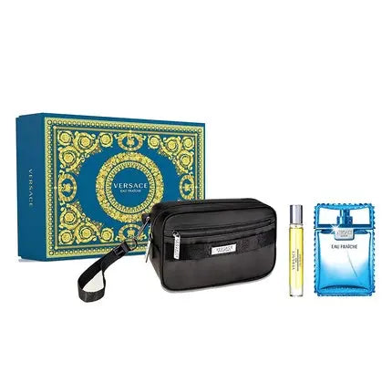 Versace Eau De Fraiche Gift Set 100ml Eau De Toilette + 10ml Eau De Toilette + Wash Bag Versace