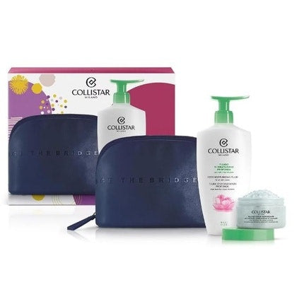 Collistar Gift Box Avec Deep Hydration Fluid 400ml and Energizing Thalasso Scrub 150ml + Trousse The Bridge Collistar