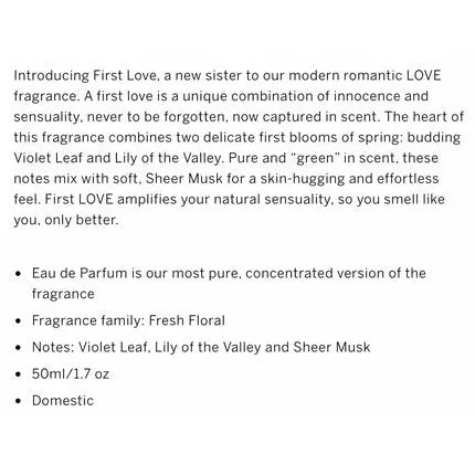 Victoria's Secret First Love Eau de Parfum 1.7oz Sealed Perfume Mist Spray Victoria's Secret