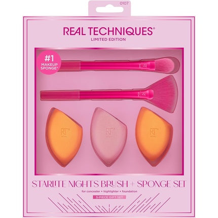 Real Techniques Limited Edition Starlite Nights Brush and Sponge Kit 5 Piece Gift Set
