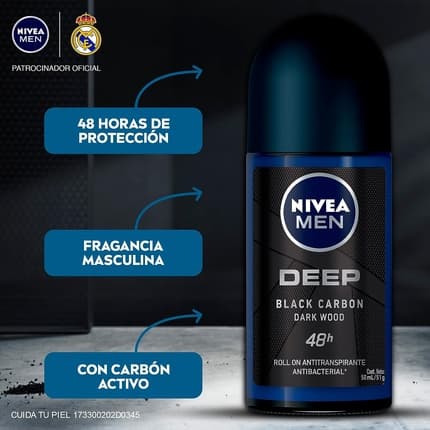 Nivea Deep Deodorant Roll-On Déodorant (Déo) Homme 50ml